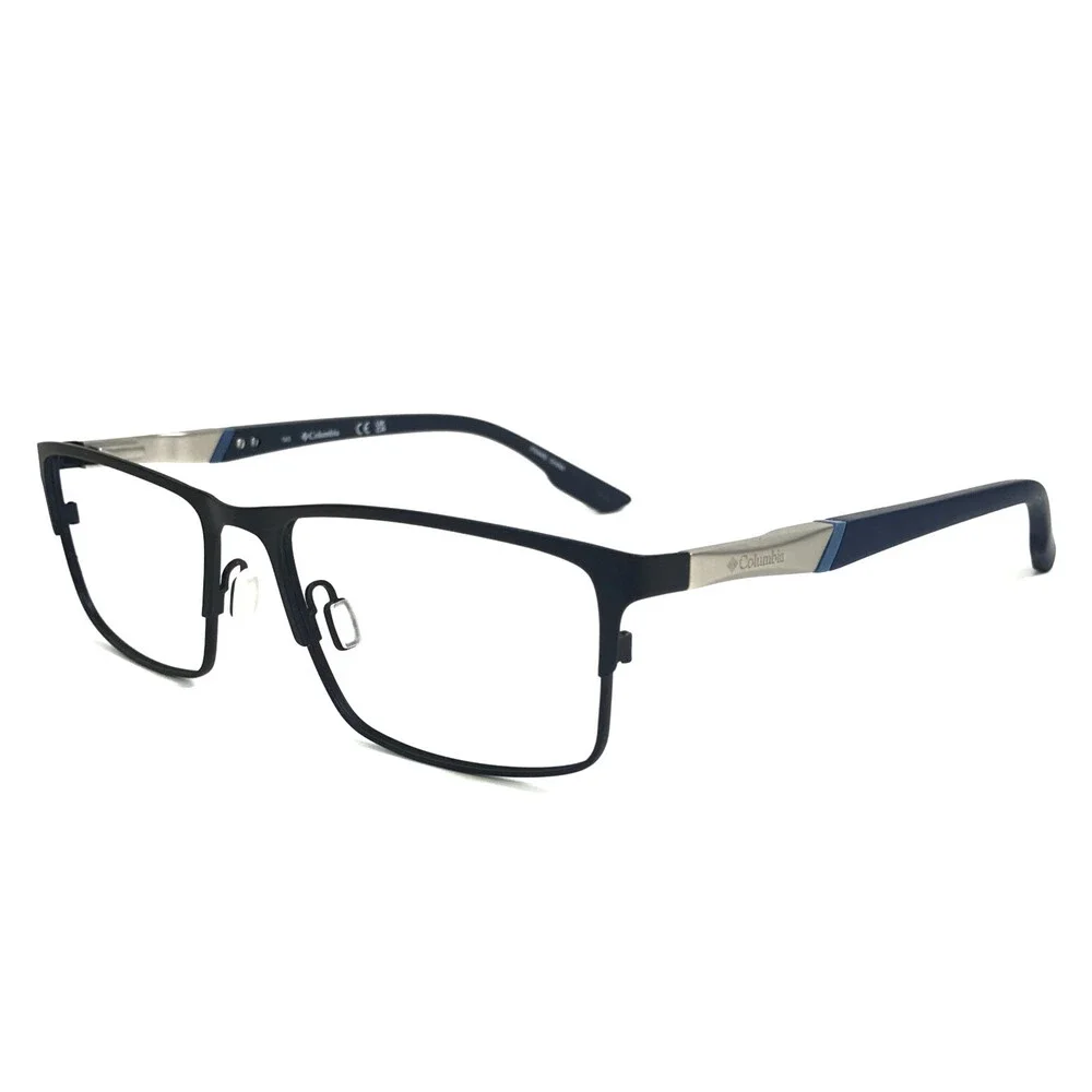 Columbia Eyeglasses Frames C3031 410 Matte Blue Silver Rectangle XL 57-18-145